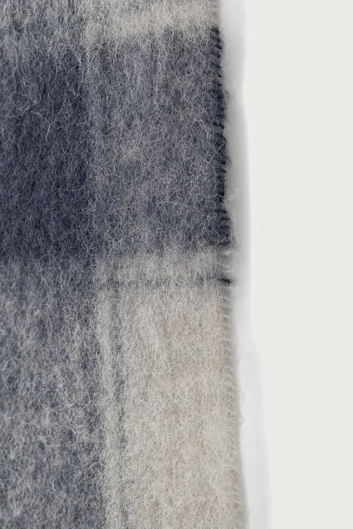Akcesoria Fusalp Szalik z wełną alpaki CHECK SCARF K3724 granatowy