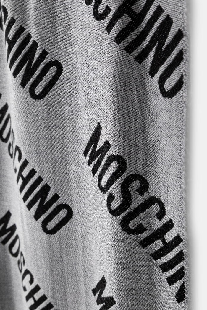 Moschino szalik wełniany M5873.50234 szary AW26