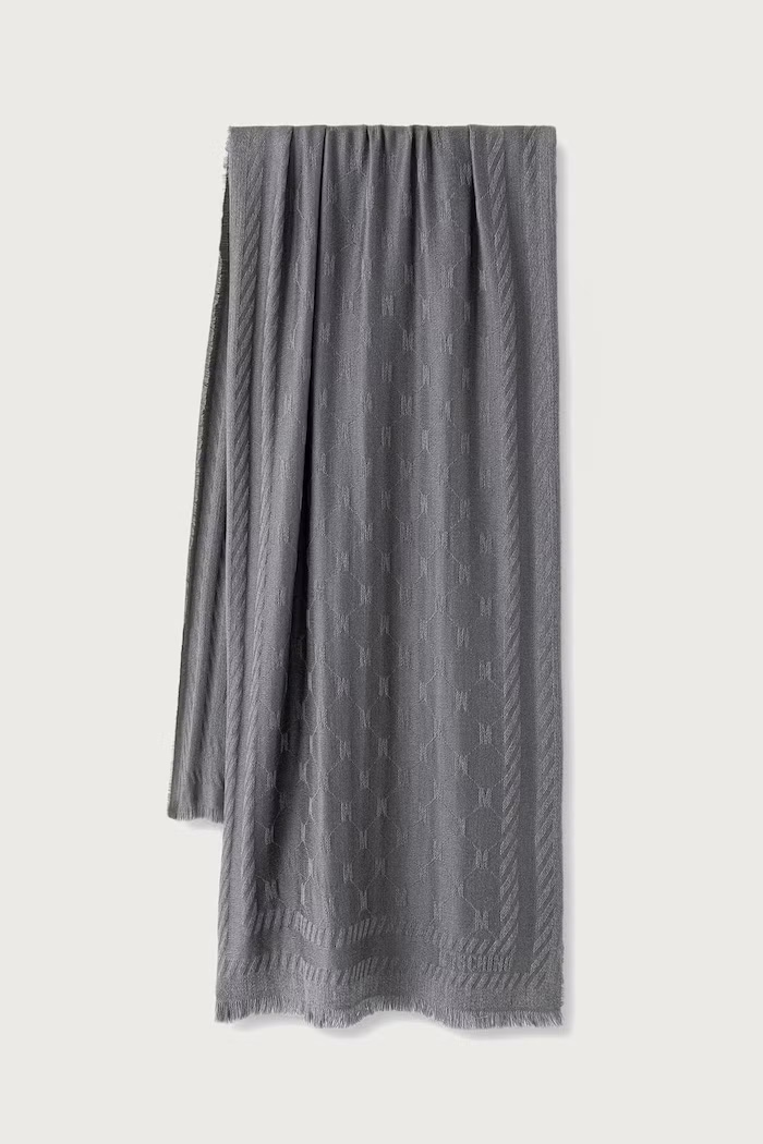 Moschino szalik z wełną szary M5922.50254