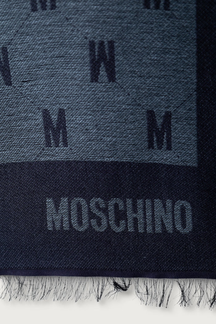 Akcesoria Moschino Szalik z dodatkiem wełny M5912.50250 granatowy