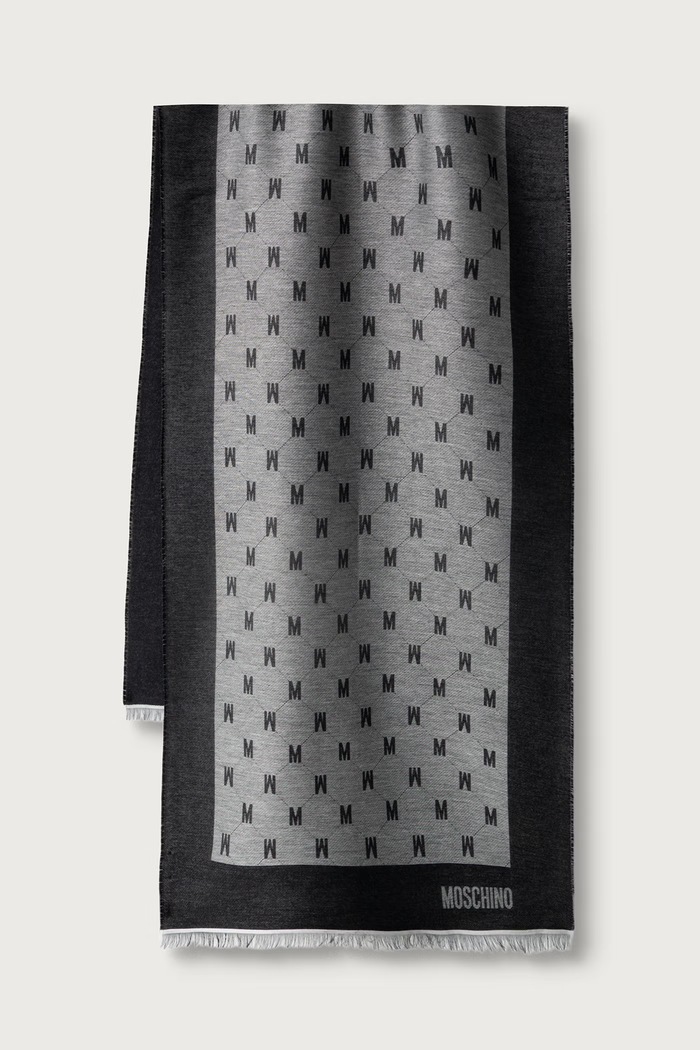 Moschino Szalik z dodatkiem wełny czarny M5912.50250