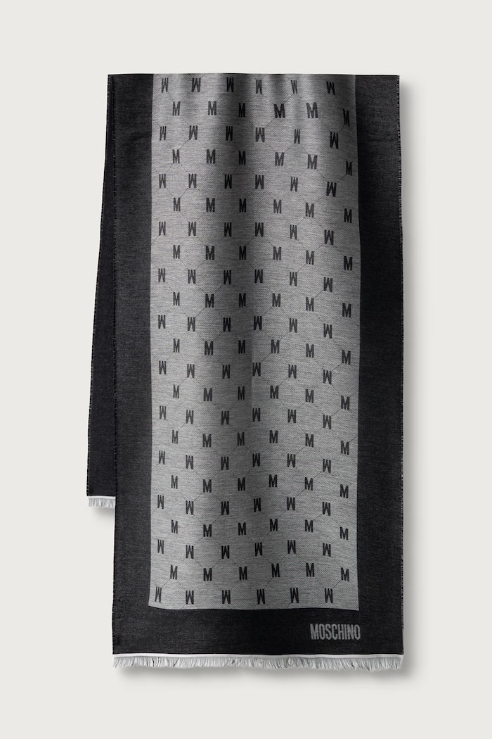Moschino Szalik z dodatkiem wełny czarny M5912.50250