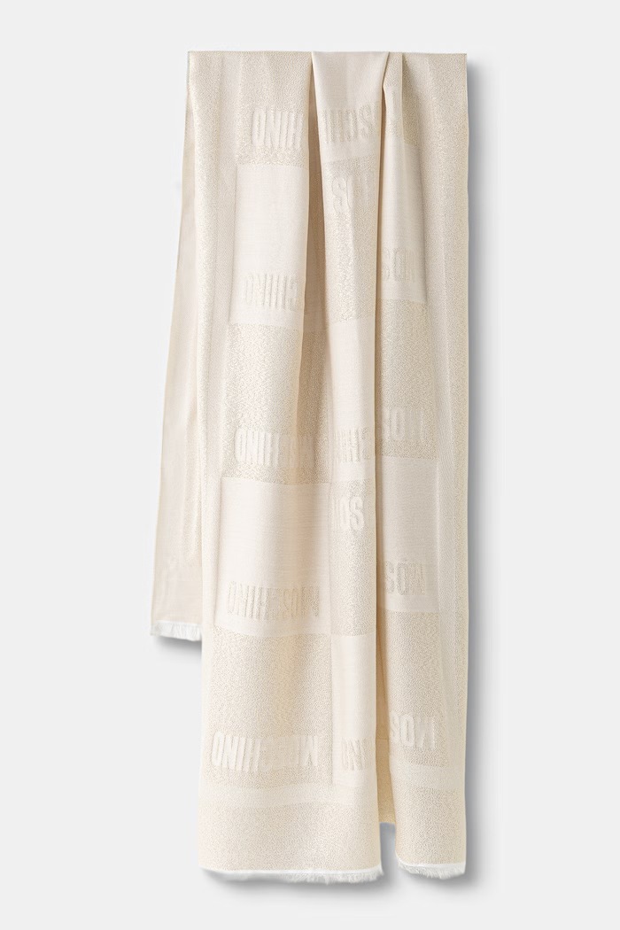 Moschino szalik z wełną beżowy M3454.30848