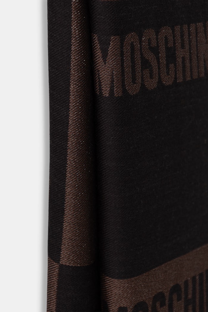 Moschino szalik z wełną M3454.30848 brązowy AW26