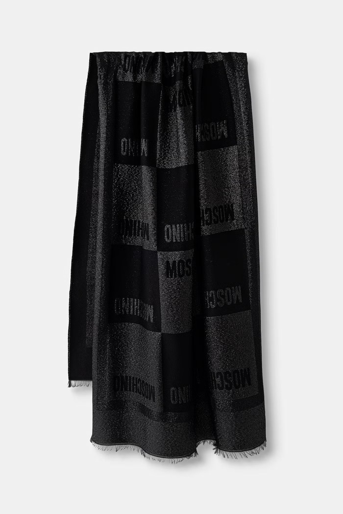 Moschino szalik z wełną czarny M3454.30848
