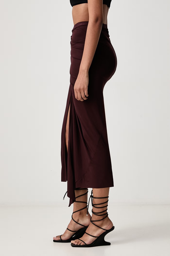 Anthem spódnica z wiskozą Rick Owens Lilies LI02F2325.JVCR bordowy