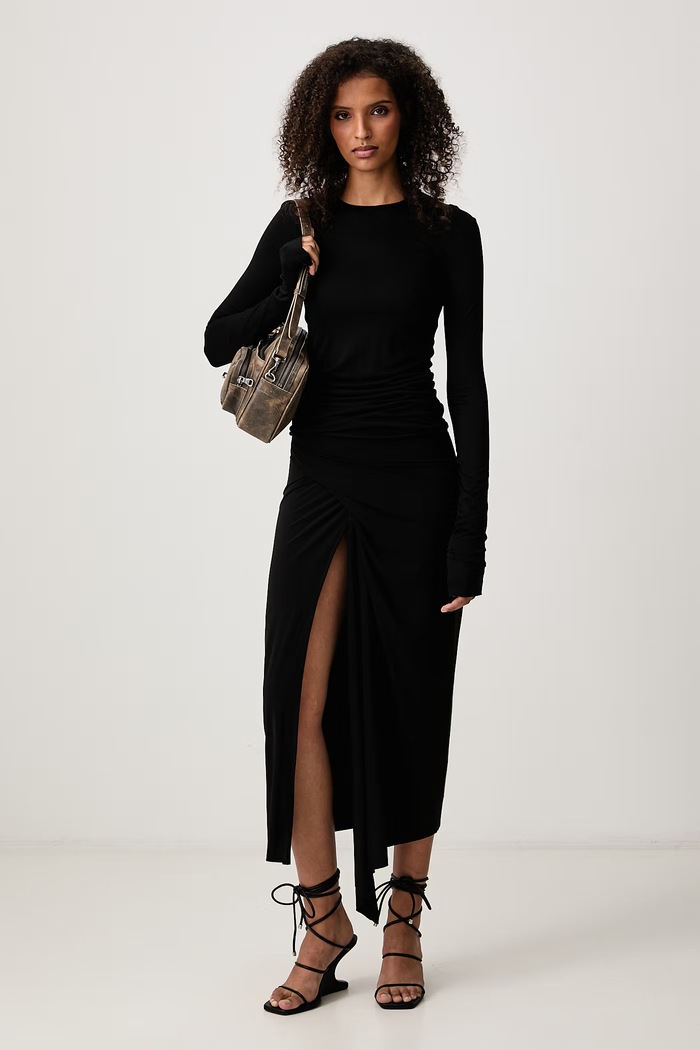 Rick Owens Lilies Anthem spódnica z wiskozą LI02F2325.JVCR czarny AW26