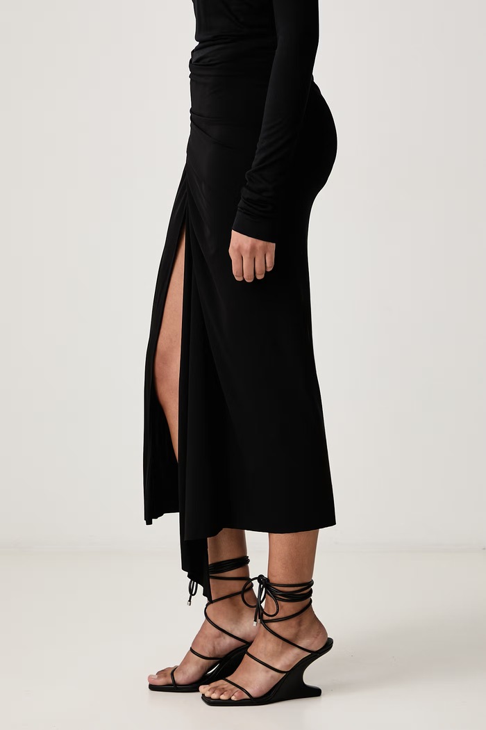 Anthem spódnica z wiskozą Rick Owens Lilies LI02F2325.JVCR czarny
