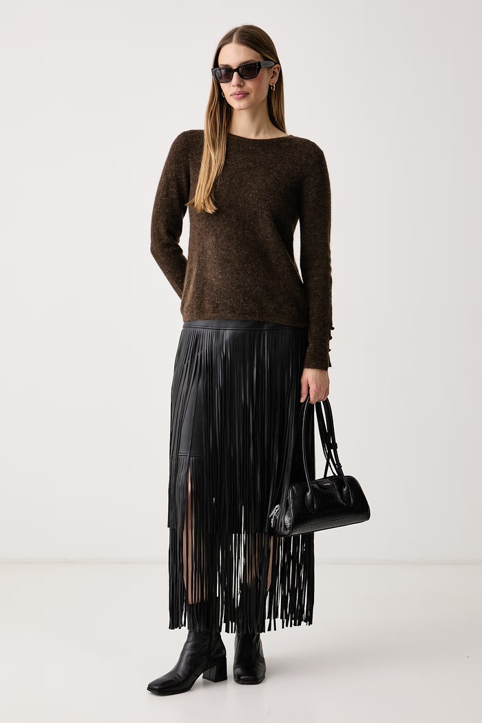 Joseph Ribkoff Spódnica z imitacji skóry 264972 czarny AW26