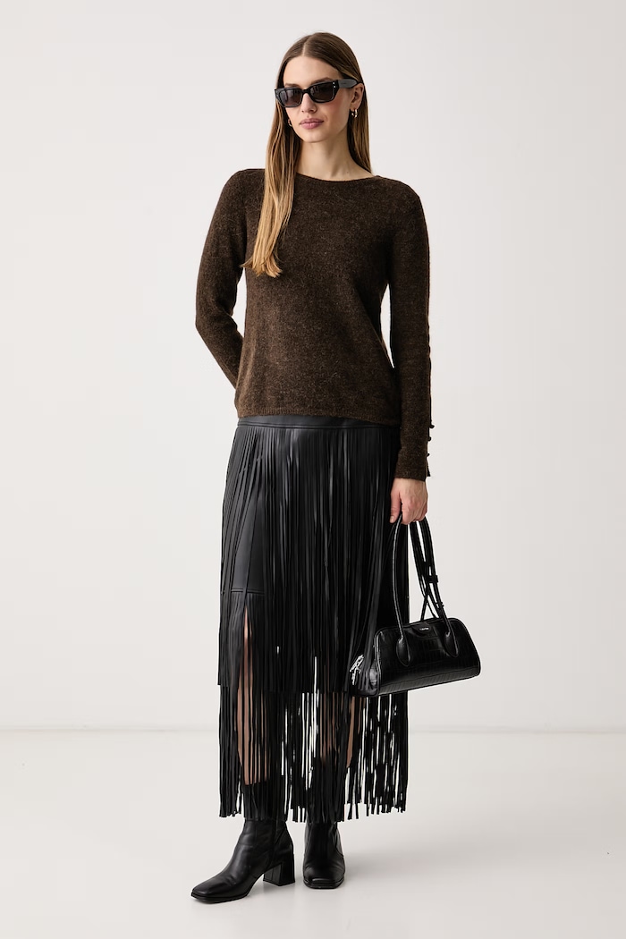 Joseph Ribkoff Spódnica z imitacji skóry 264972 czarny AW26