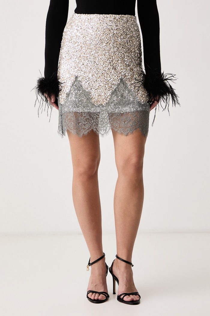 Never Fully Dressed Spódnica srebrny NFDSK822