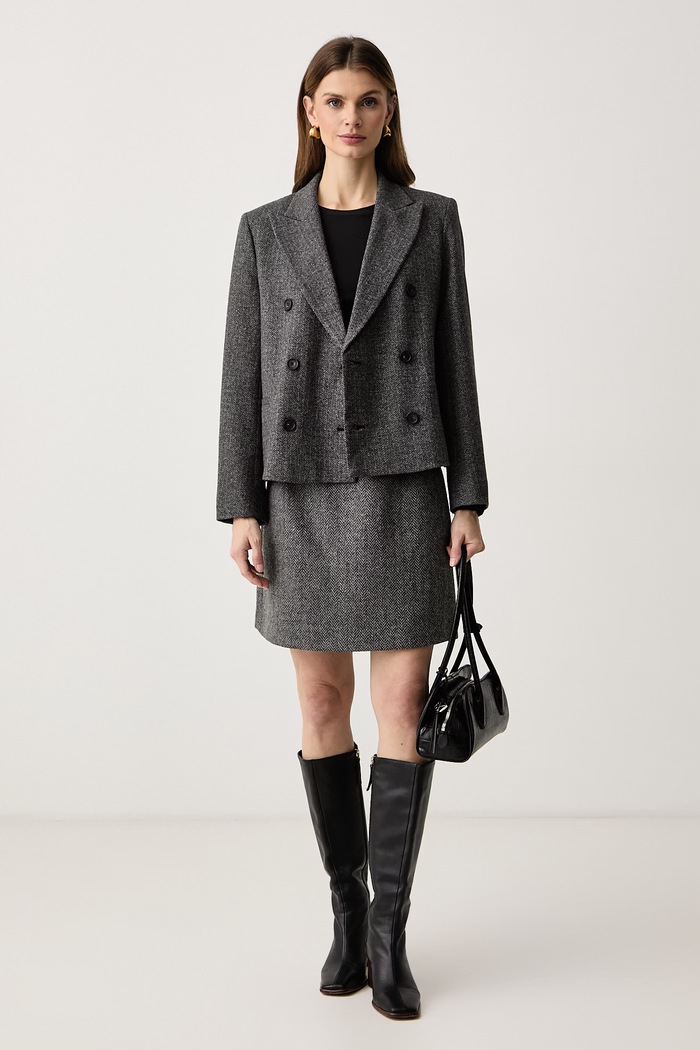 Weekend Max Mara Spódnica z wełną WKDFARNESE 2625106072600 szary AW26