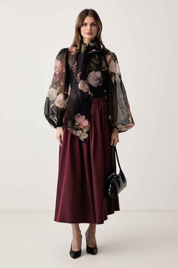 Weekend Max Mara Spódnica z bawełną WKIEFEBO 2625106013600 bordowy AW26