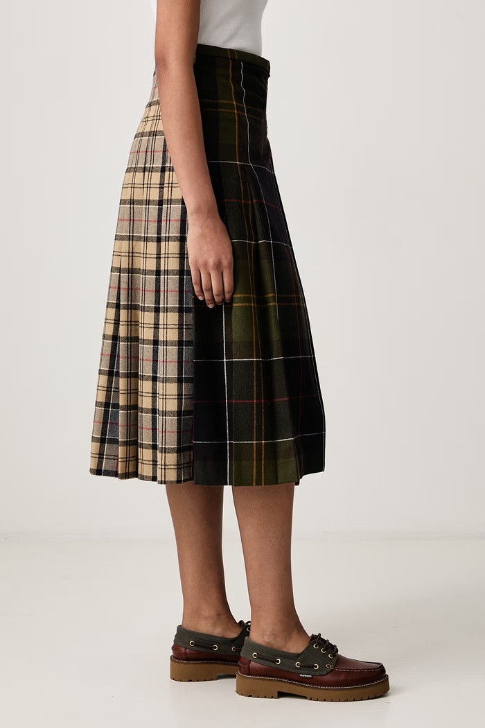 Spódnica z dodatkiem wełny Barbour multicolor LSK0177TN94