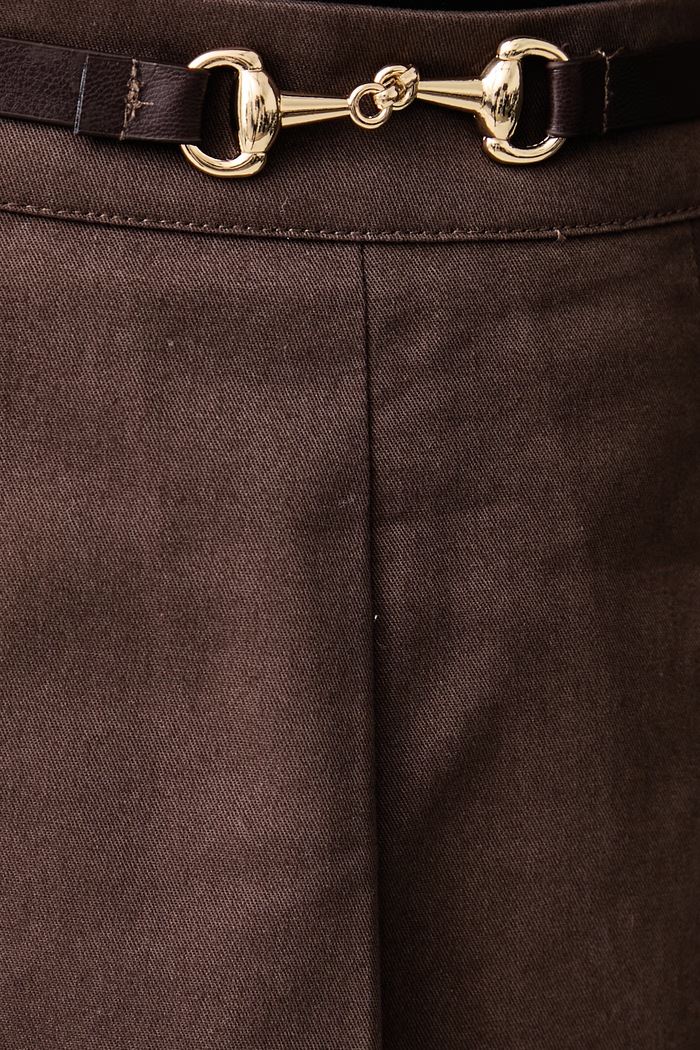 Riding spódnica plisowana bawełniana Sporty & Rich brązowy SK03283000BR03