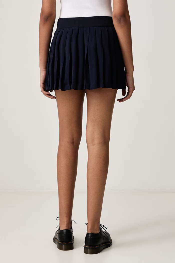 Odzież Sporty & Rich Signature Logo spódnica plisowana z wiskozy SK01285326BL106 granatowy