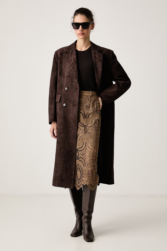 Isabelle Blanche Spódnica z imitacji zamszu IS26FW.G083.T021 beżowy AW26