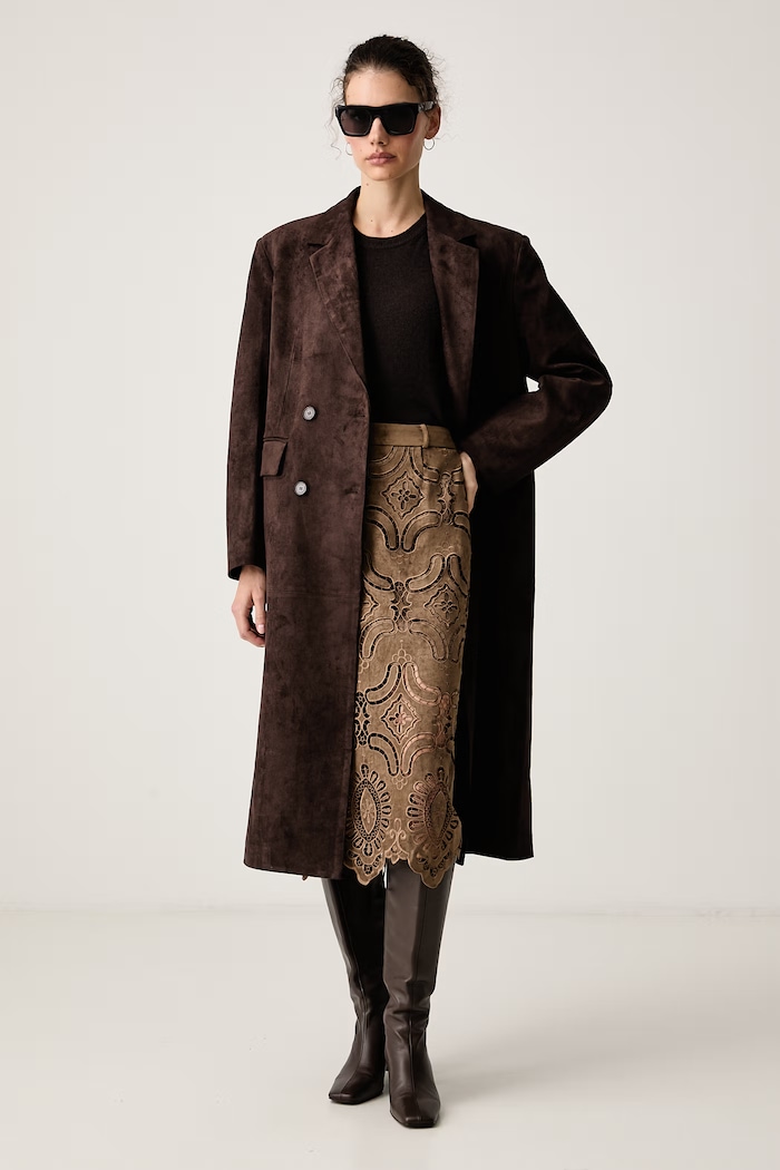 Isabelle Blanche Spódnica z imitacji zamszu IS26FW.G083.T021 beżowy AW26