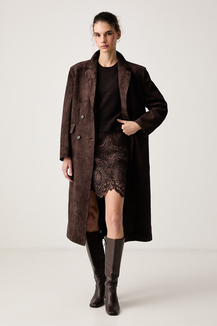 Isabelle Blanche Spódnica z imitacji zamszu IS26FW.G085.T021 brązowy AW26