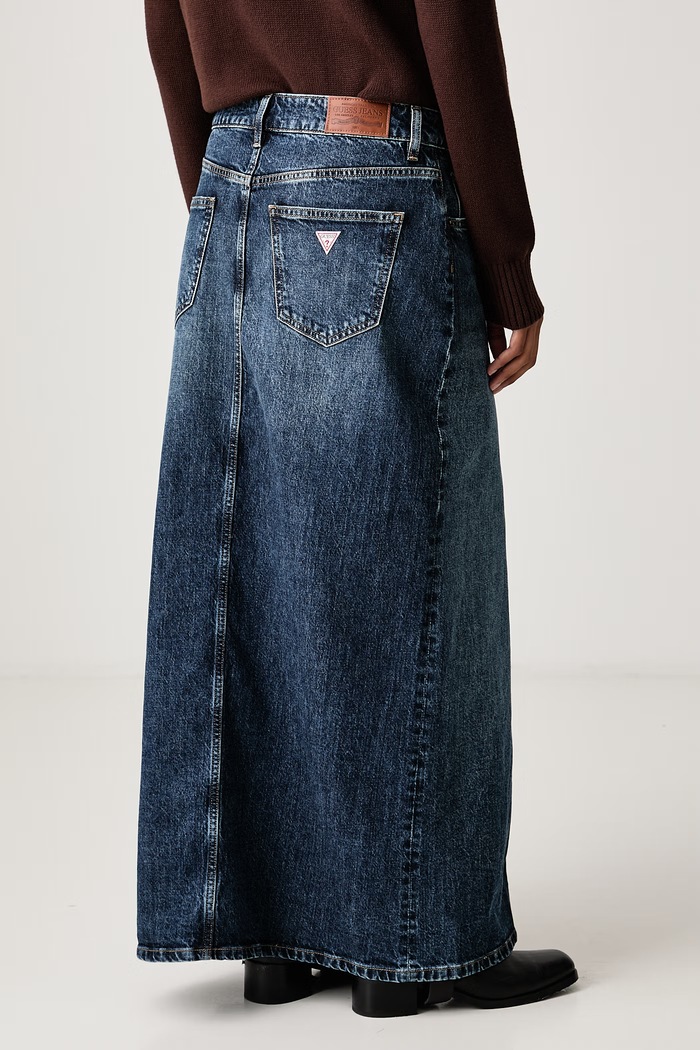 Odzież Guess Jeans Spódnica z rozcięciem jeansowa W6BD52.D1806 granatowy