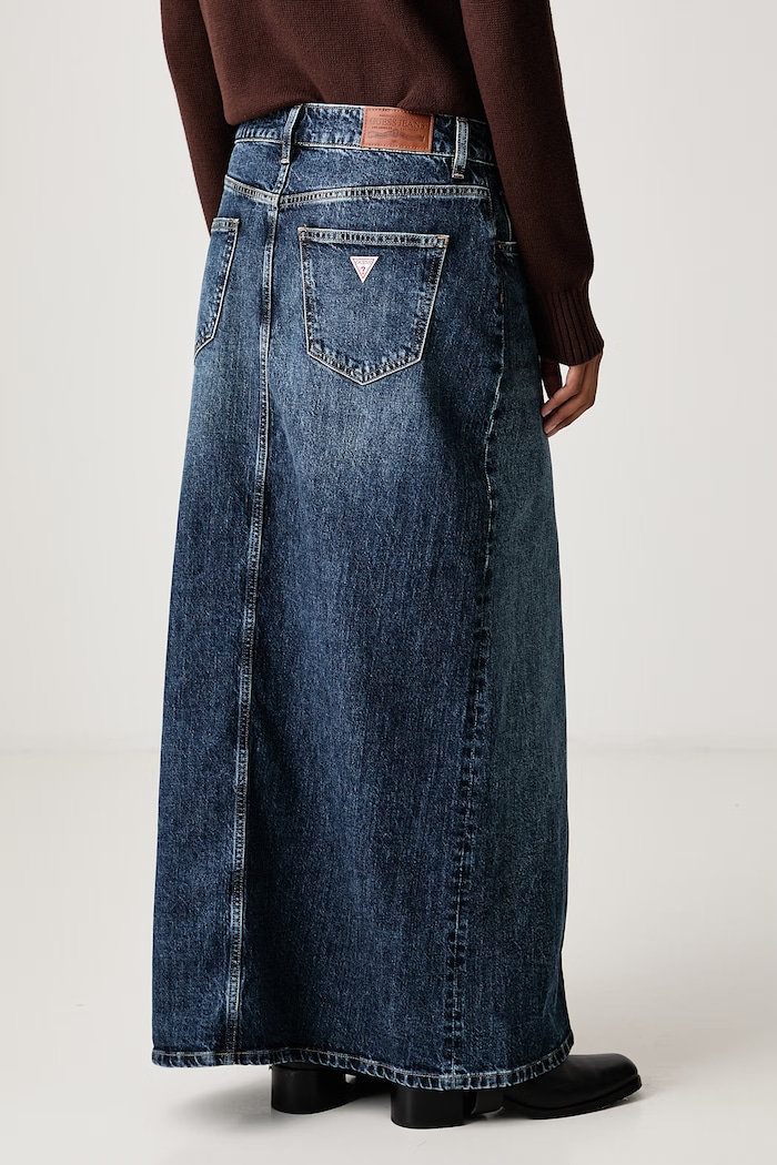 Odzież Guess Jeans Spódnica z rozcięciem jeansowa W6BD52.D1806 granatowy