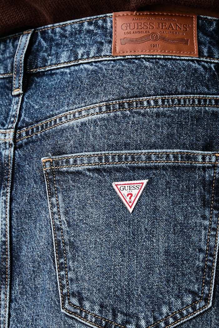 Spódnica z rozcięciem jeansowa Guess Jeans W6BD52.D1806 granatowy