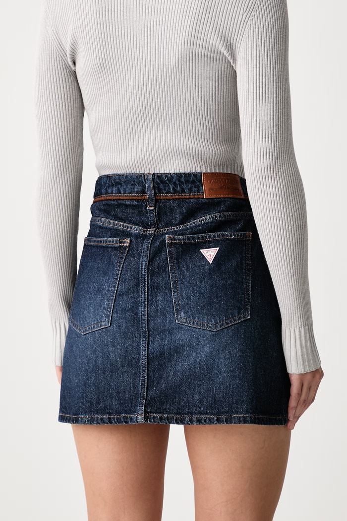 Oblečenie Guess Jeans Sukňa rifľová W6BD0Q.D1804 tmavomodrá