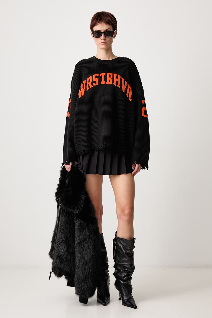 WRSTBHVR NURIA fustă plisată cu vâscoză W6726AM negru AW26