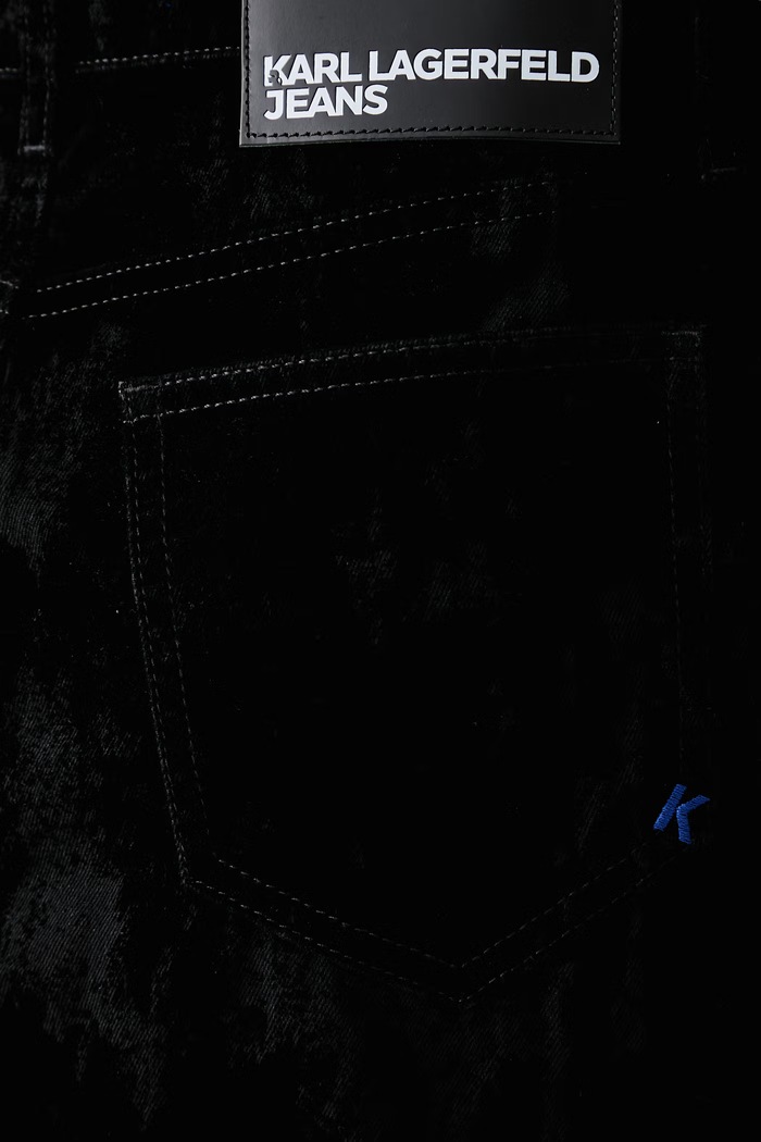 Sukňa zamatová Karl Lagerfeld Jeans B4W12028 čierna