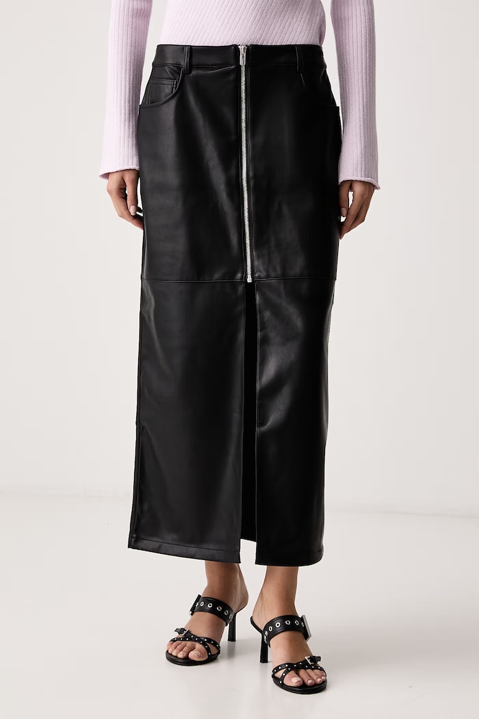 Karl Lagerfeld Jeans Suknja od imitacije kože crna B4W12011