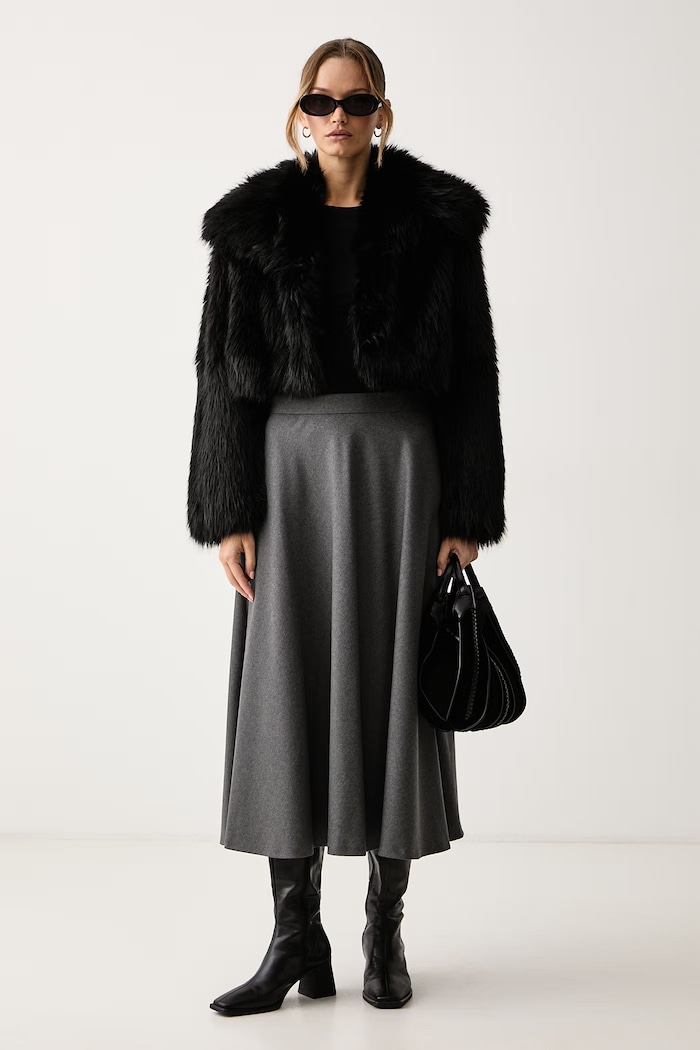 Luisa Spagnoli Spódnica z wełną Ferriera 543943 szary AW26