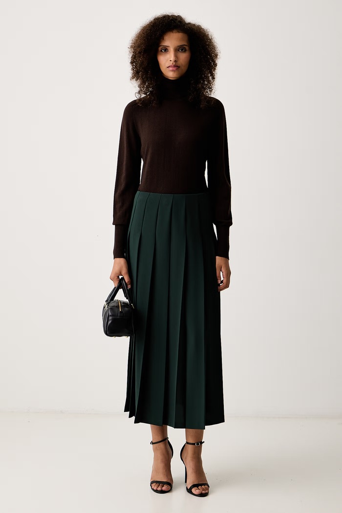 Luisa Spagnoli Spódnica rozkloszowana Festone 543529 zielony AW26