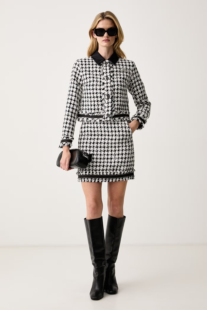 Karl Lagerfeld Φούστα με πρόσμιξη μαλλιού B4W12013 μαύρο AW26