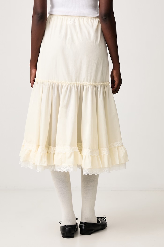 Clothing GANNI Washed Flyweight Nylon flared skirt A1090386 yellow