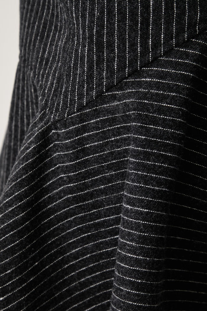 Pinstripe Flannel Corset spódnica rozkloszowana z dodatkiem wełny GANNI szary A1090355