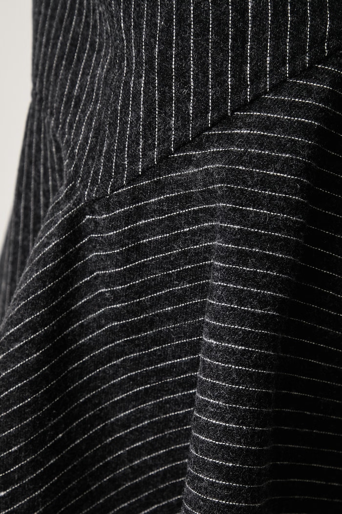 Pinstripe Flannel Corset spódnica rozkloszowana z dodatkiem wełny GANNI szary A1090355
