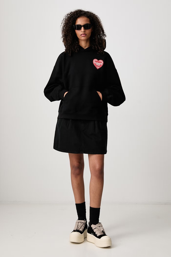 Carhartt WIP Billie Single Knee Skirt spódnica rozkloszowana bawełniana I037094 czarny AW26