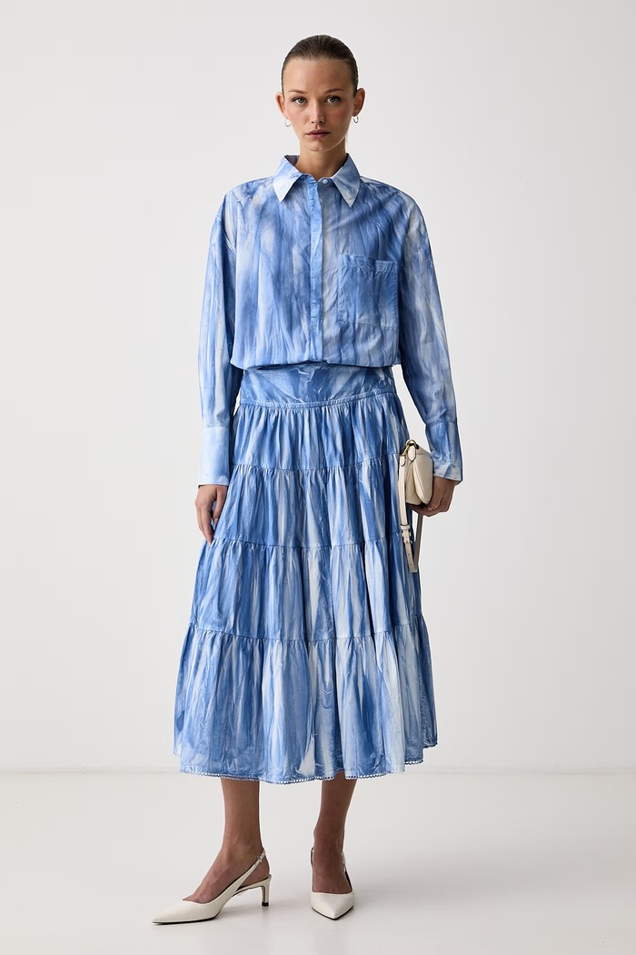 Max&Co. Spódnica bawełniana PALOMBA 2626106031200 niebieski AW26