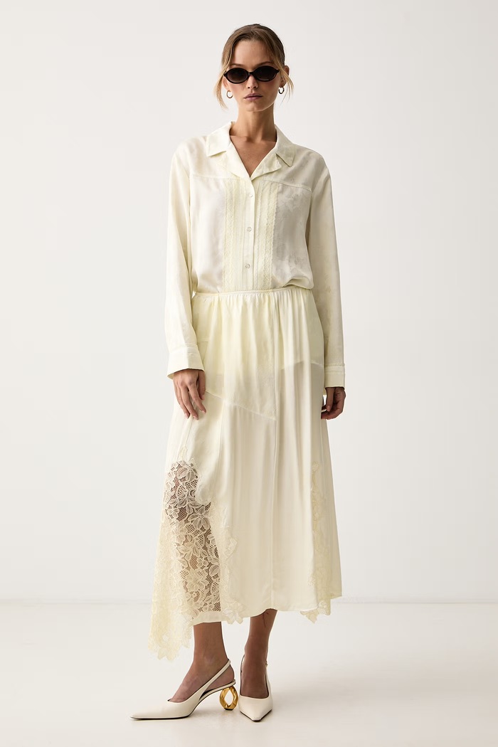Max&Co. Spódnica z wiskozy SKIPPER 2626106021200 żółty AW26