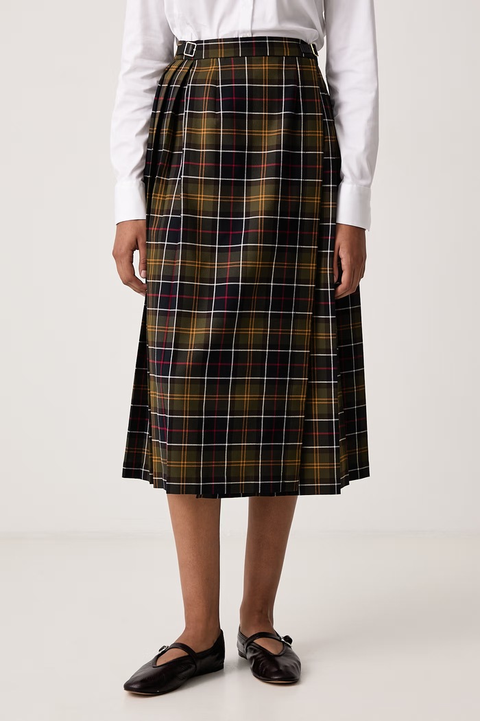 Barbour Spódnica plisowana Irene zielony LSK0178