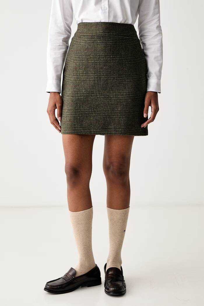 Barbour Spódnica wełniana zielony LSK0170