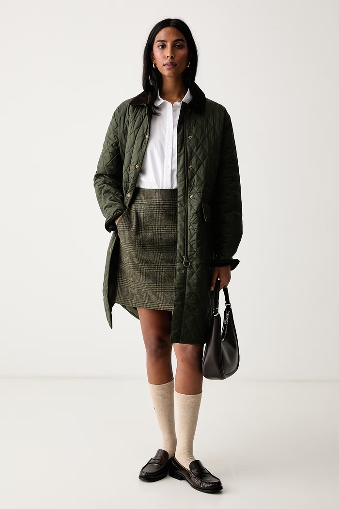 Barbour Spódnica wełniana LSK0170 zielony AW26