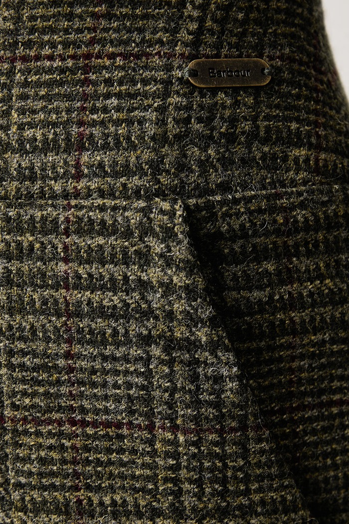 Spódnica wełniana Barbour LSK0170 zielony