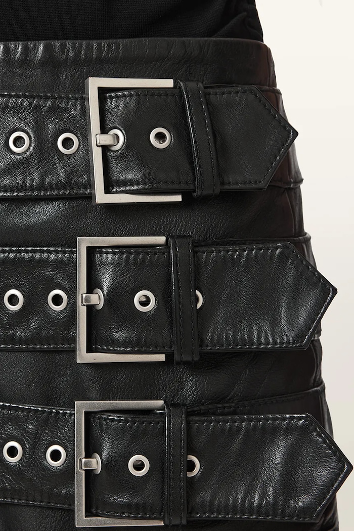 AllSaints Spódnica skórzana BETTY BUCKLE W021RF