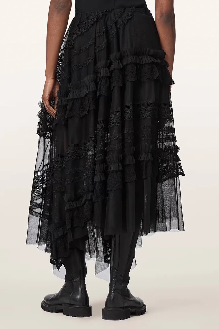 AllSaints Spódnica asymetryczna JEN W084RE czarny AW26