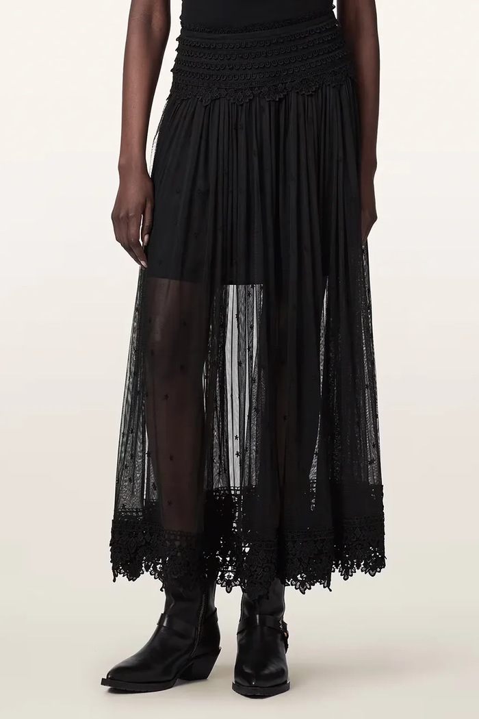 AllSaints Spódnica TRIXIE LACE czarny W060RE