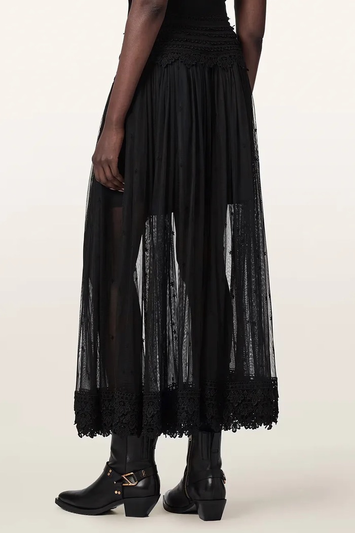 AllSaints Spódnica TRIXIE LACE W060RE czarny AW26