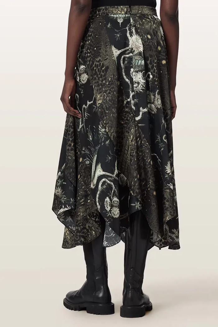 AllSaints Spódnica asymetryczna ARLEEN W027RF czarny AW26