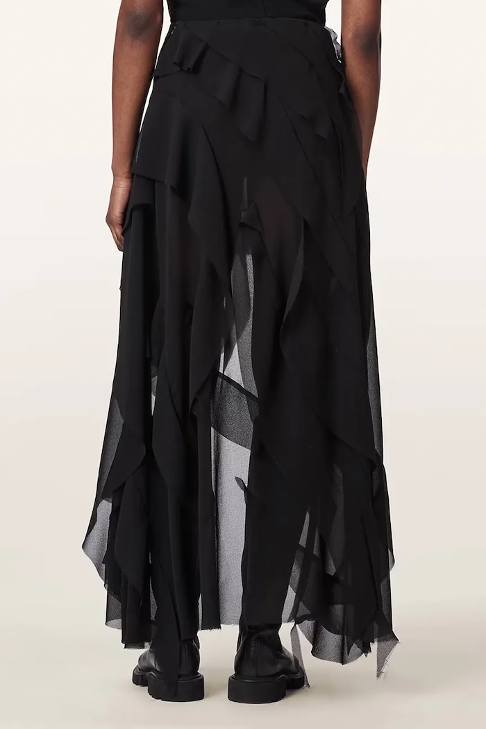 AllSaints Spódnica asymetryczna MELODY SKIRT W010RF czarny AW26