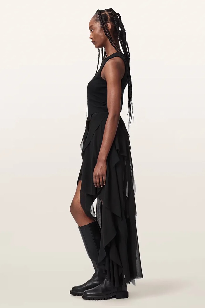 Spódnica asymetryczna MELODY SKIRT AllSaints W010RF czarny